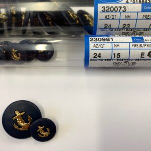 Dill nööbid: Kuldne ankur tumesinisel kuldse kannaga nööbil