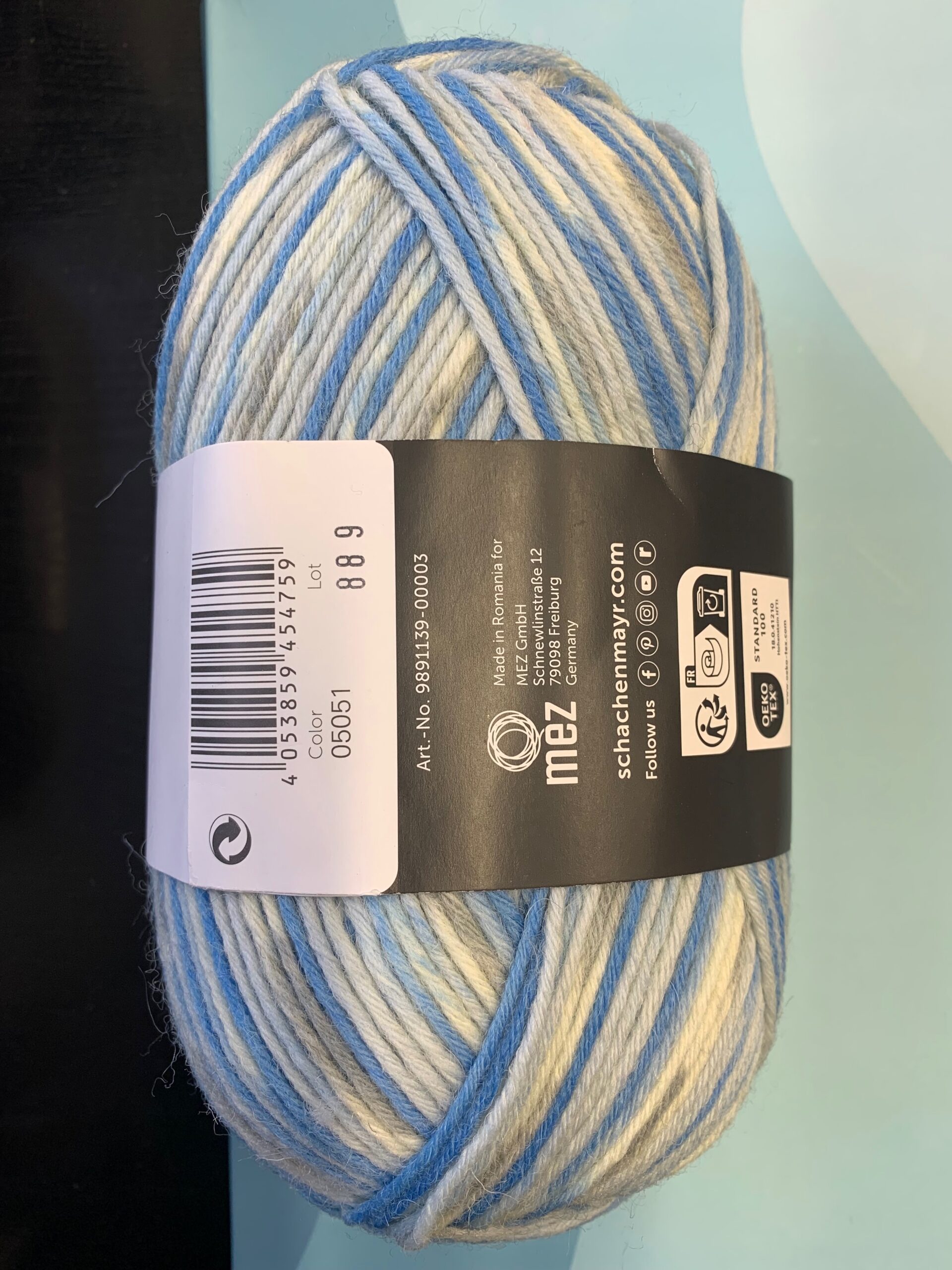 Mez Schachenmayr : Sockenwolle 8ply = 8fädig (8-kordne)